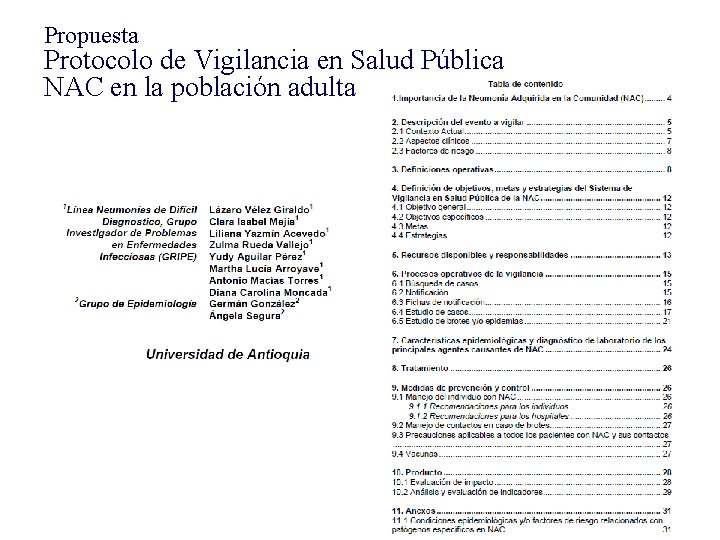 Propuesta Protocolo de Vigilancia en Salud Pública NAC en la población adulta 