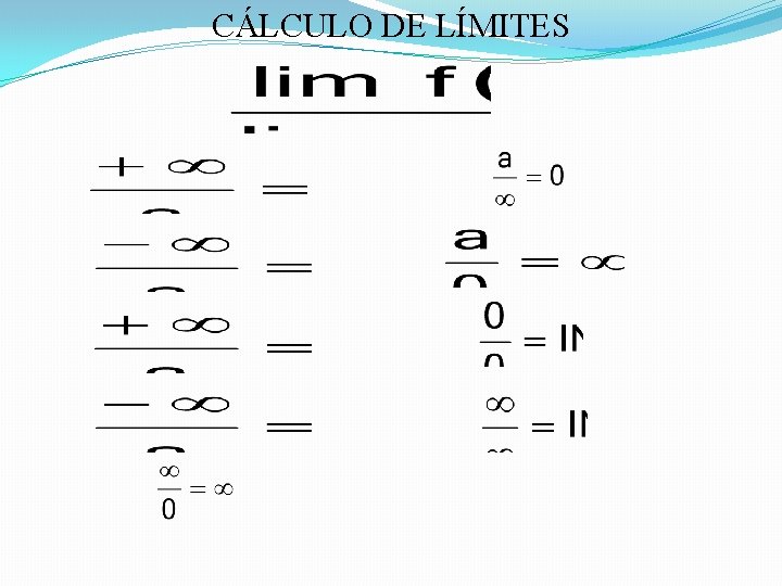 CÁLCULO DE LÍMITES 