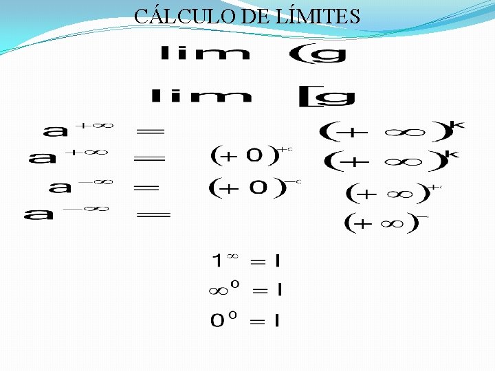 CÁLCULO DE LÍMITES 