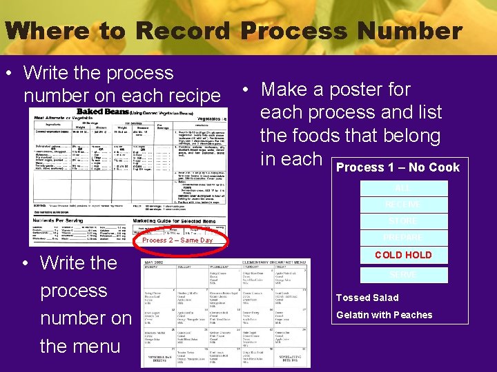 Where to Record Process Number • Write the process number on each recipe •