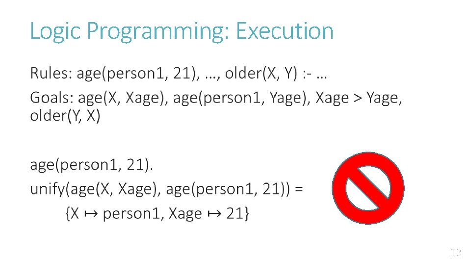 Logic Programming: Execution • 12 
