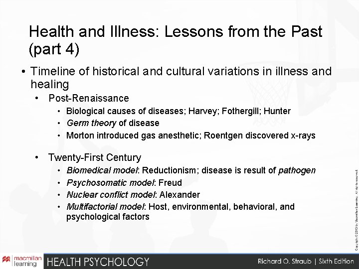 Health and Illness: Lessons from the Past (part 4) • Timeline of historical and