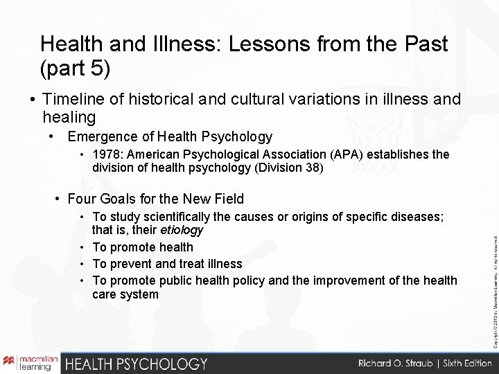 Health and Illness: Lessons from the Past (part 5) • Timeline of historical and