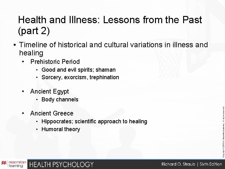 Health and Illness: Lessons from the Past (part 2) • Timeline of historical and