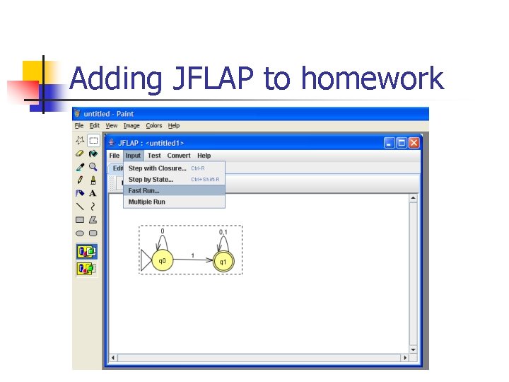 Adding JFLAP to homework 