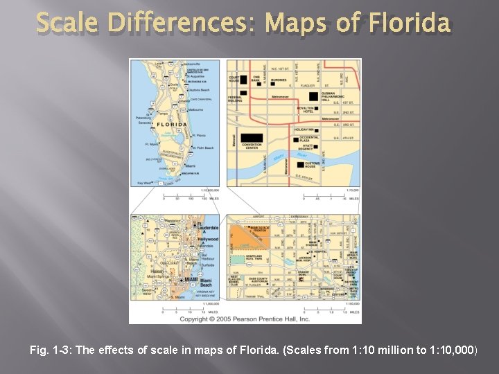 Scale Differences: Maps of Florida Fig. 1 -3: The effects of scale in maps