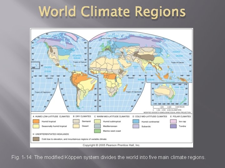 World Climate Regions Fig. 1 -14: The modified Köppen system divides the world into