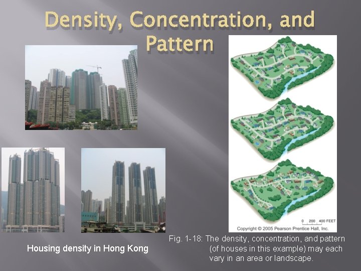 Density, Concentration, and Pattern Housing density in Hong Kong Fig. 1 -18: The density,