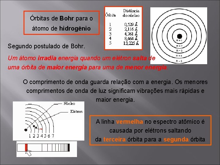 Órbitas de Bohr para o átomo de hidrogênio Segundo postulado de Bohr. Um átomo