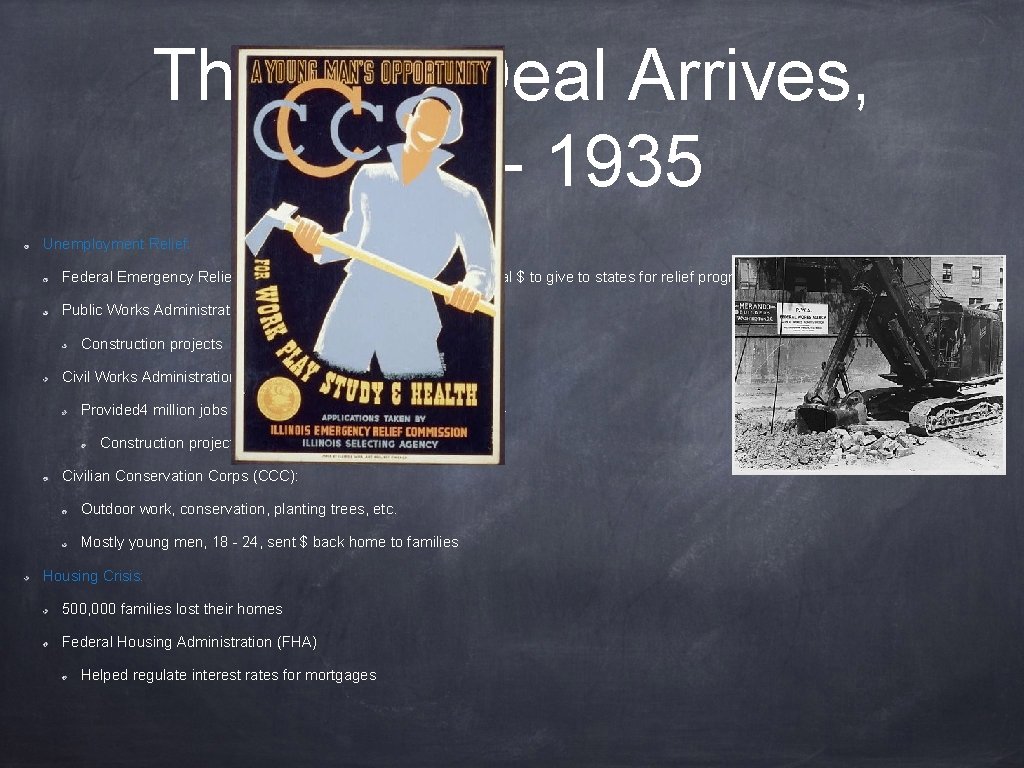 The New Deal Arrives, 1933 - 1935 Unemployment Relief: Federal Emergency Relief Administration (FERA)