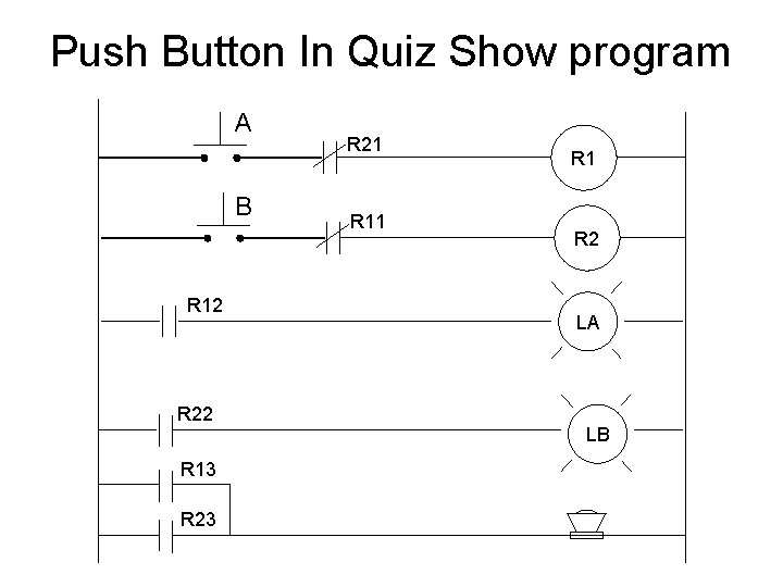 Push Button In Quiz Show program A B R 12 R 22 R 13