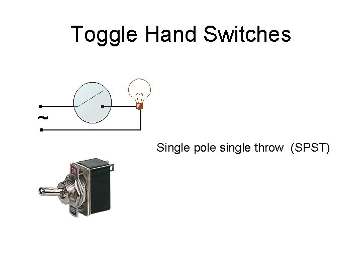 Toggle Hand Switches ~ Single pole single throw (SPST) 