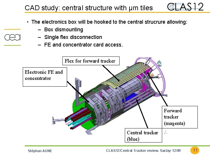 CAD study: central structure with µm tiles • The electronics box will be hooked