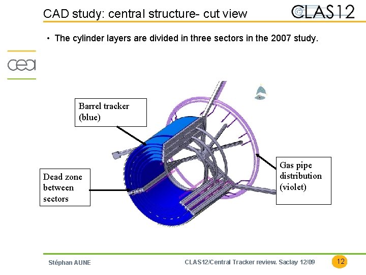 CAD study: central structure- cut view • The cylinder layers are divided in three