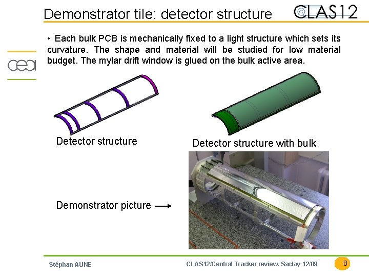 Demonstrator tile: detector structure • Each bulk PCB is mechanically fixed to a light