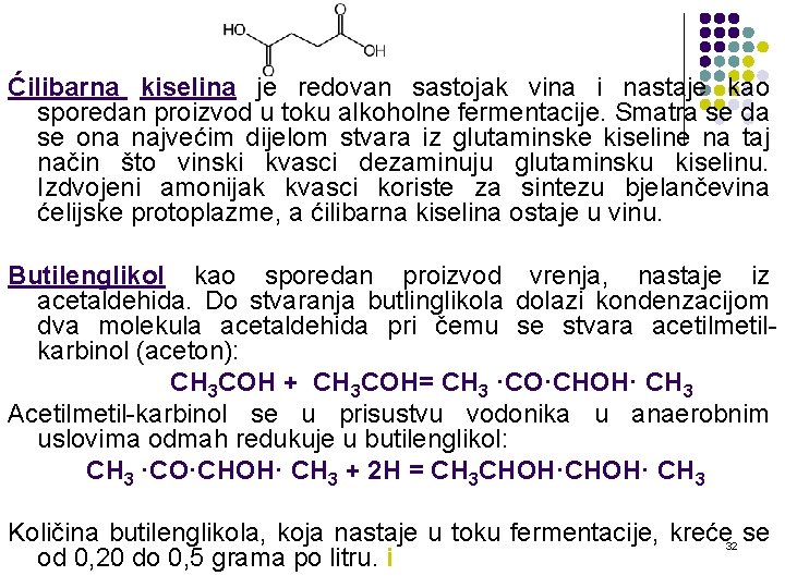 Ćilibarna kiselina je redovan sastojak vina i nastaje kao sporedan proizvod u toku alkoholne