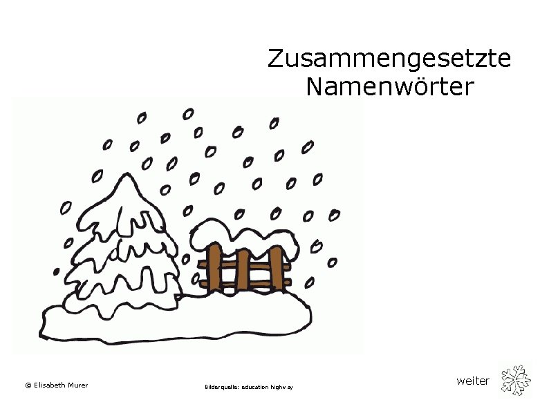 Zusammengesetzte Namenwörter © Elisabeth Murer Bilderquelle: education highway weiter 