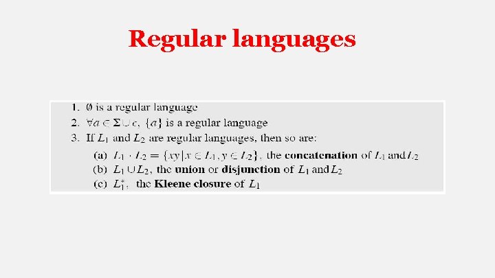 Regular languages 
