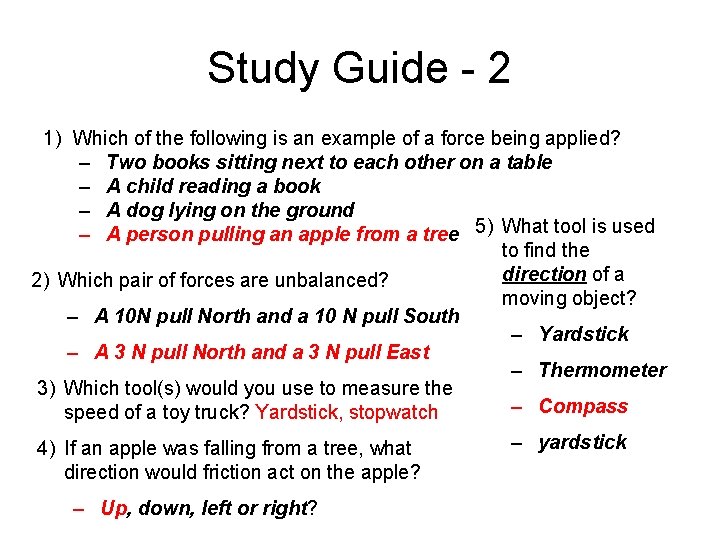 Study Guide - 2 1) Which of the following is an example of a Study Guide - 2 1) Which of the following is an example of a