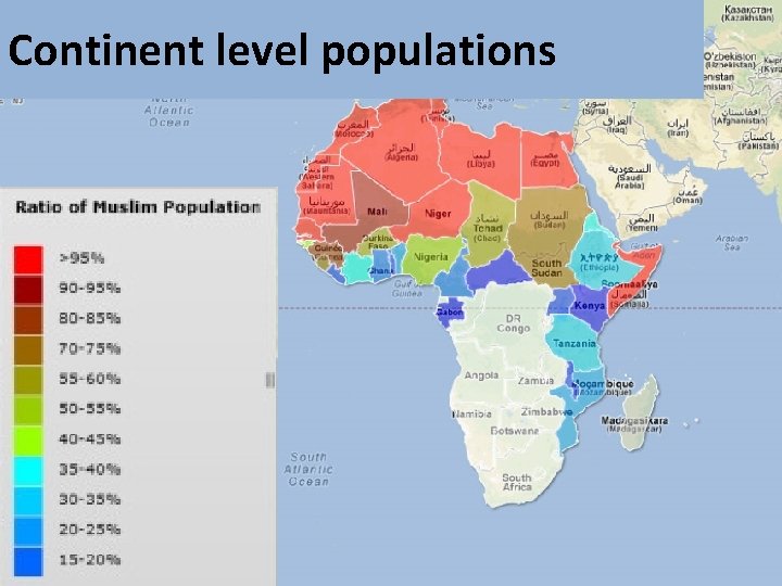 Continent level populations 