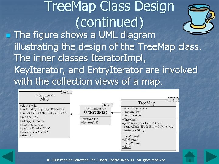 Tree. Map Class Design (continued) n The figure shows a UML diagram illustrating the