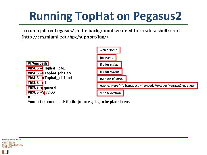 Running Top. Hat on Pegasus 2 To run a job on Pegasus 2 in