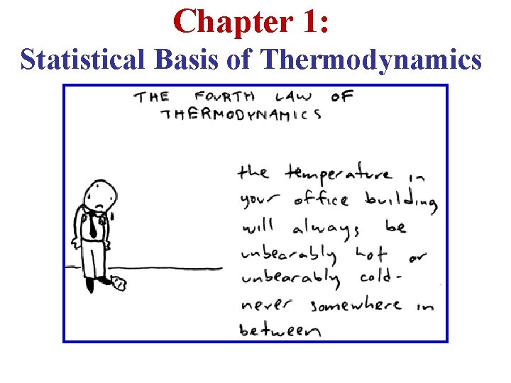 Chapter 1: Statistical Basis of Thermodynamics 