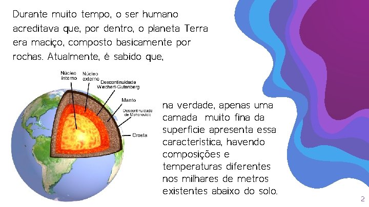Durante muito tempo, o ser humano acreditava que, por dentro, o planeta Terra era Durante muito tempo, o ser humano acreditava que, por dentro, o planeta Terra era