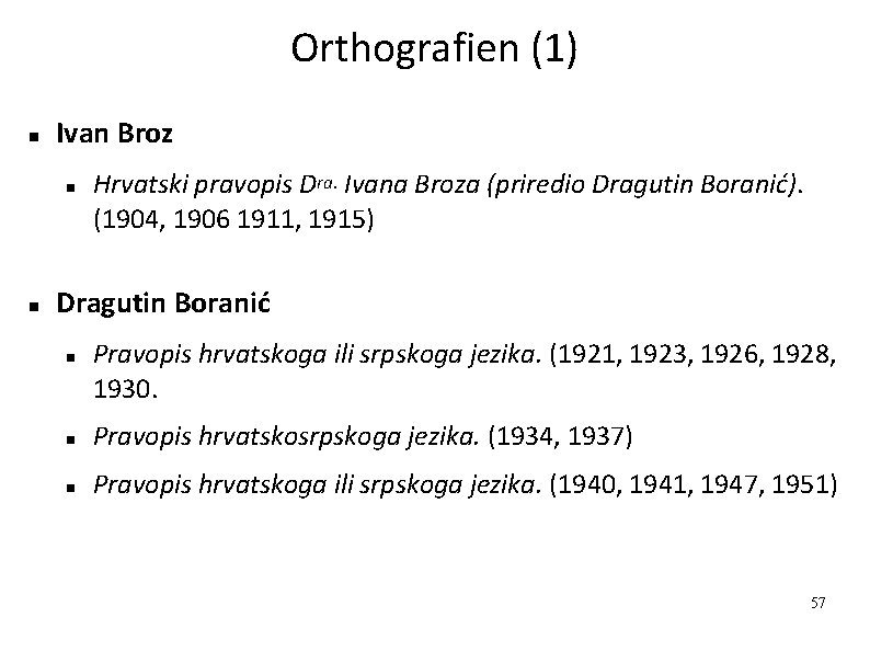 Orthografien (1) Ivan Broz Hrvatski pravopis Dra. Ivana Broza (priredio Dragutin Boranić). (1904, 1906