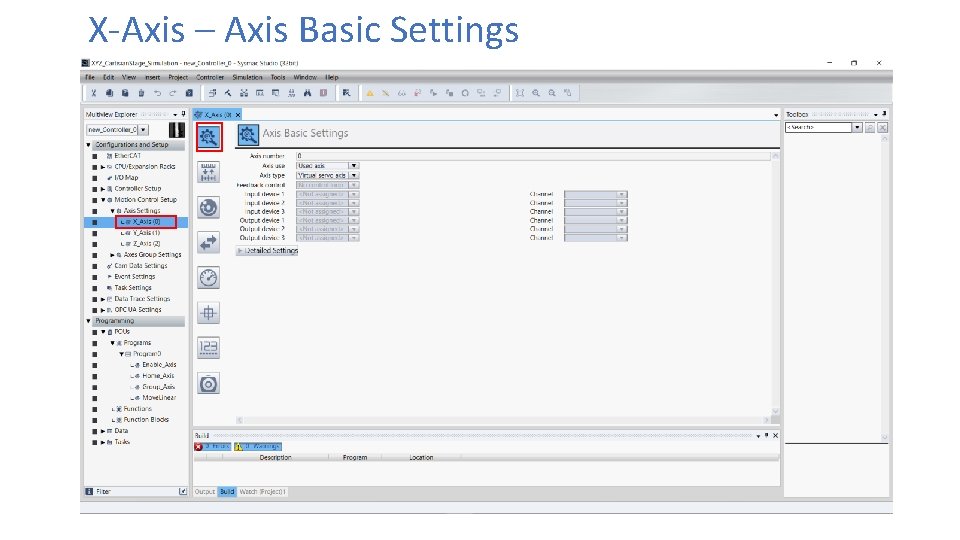 X-Axis – Axis Basic Settings 