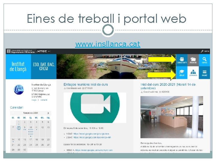 Eines de treball i portal web www. insllanca. cat 