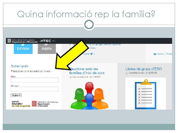 Quina informació rep la família? 