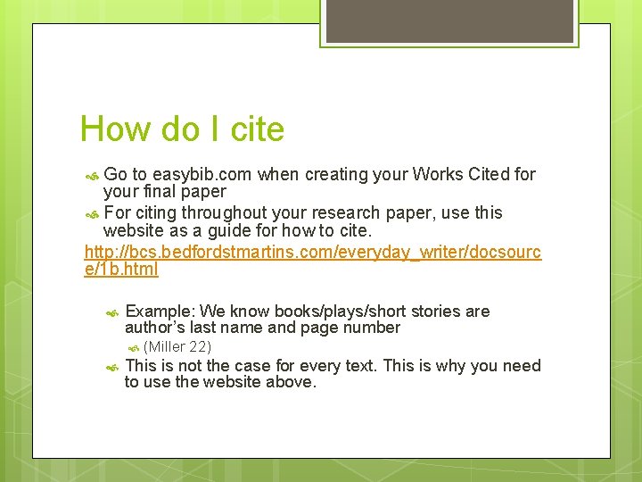 How do I cite Go to easybib. com when creating your Works Cited for