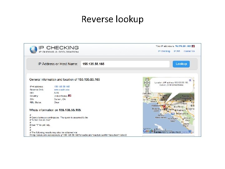 Reverse lookup 