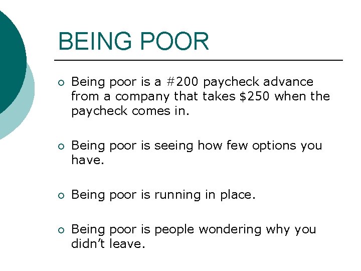 BEING POOR ¡ Being poor is a #200 paycheck advance from a company that BEING POOR ¡ Being poor is a #200 paycheck advance from a company that