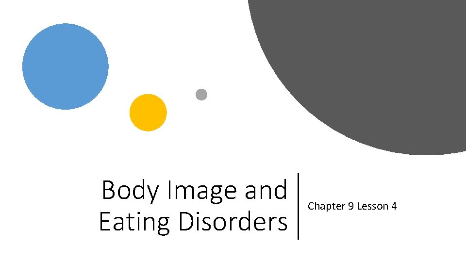 Body Image and Eating Disorders Chapter 9 Lesson 4 
