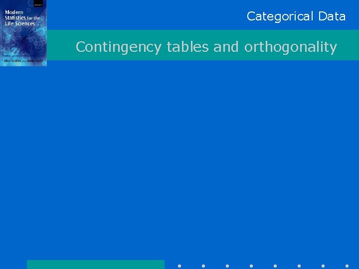 Categorical Data Contingency tables and orthogonality 