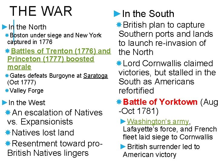 THE WAR ►In the South British plan to capture Southern ports and lands Boston