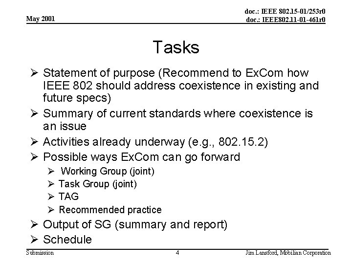 doc. : IEEE 802. 15 -01/253 r 0 doc. : IEEE 802. 11 -01