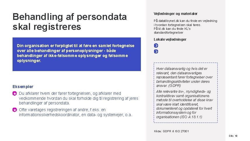 Behandling af persondata skal registreres Vejledninger og materialer På datatilsynet. dk kan du finde