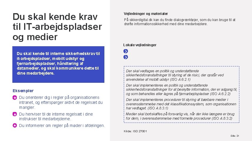 Du skal kende krav til IT-arbejdspladser og medier Vejledninger og materialer På sikkerdigital. dk
