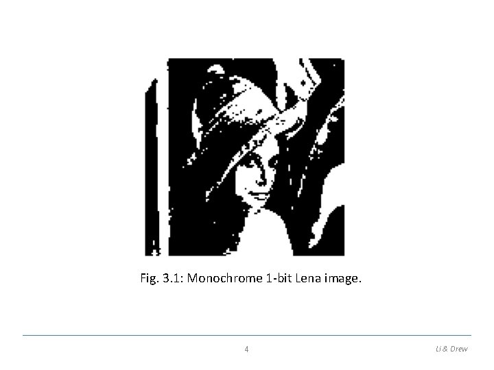 Fig. 3. 1: Monochrome 1 -bit Lena image. 4 Li & Drew 