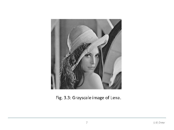 Fig. 3. 3: Grayscale image of Lena. 7 Li & Drew 