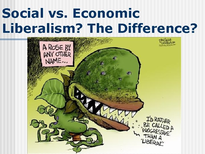 Social vs. Economic Liberalism? The Difference? 