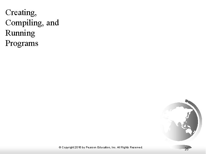 Creating, Compiling, and Running Programs © Copyright 2016 by Pearson Education, Inc. All Rights