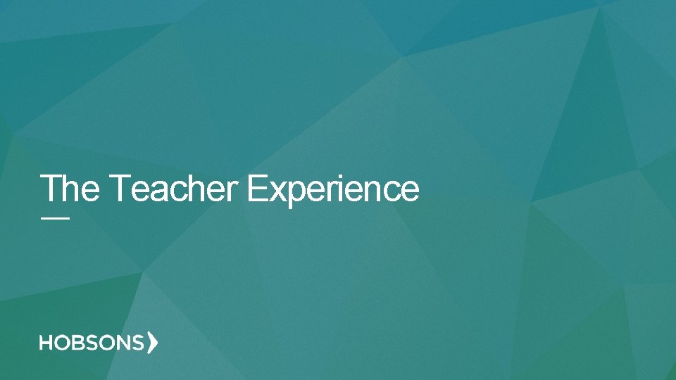 The Teacher Experience 