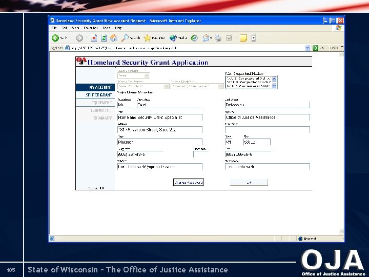 105 State of Wisconsin – The Office of Justice Assistance 