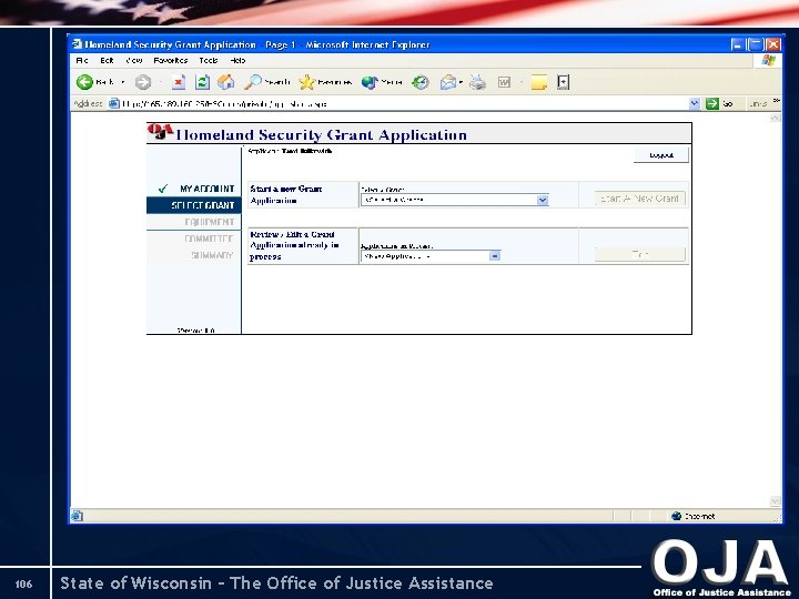 106 State of Wisconsin – The Office of Justice Assistance 