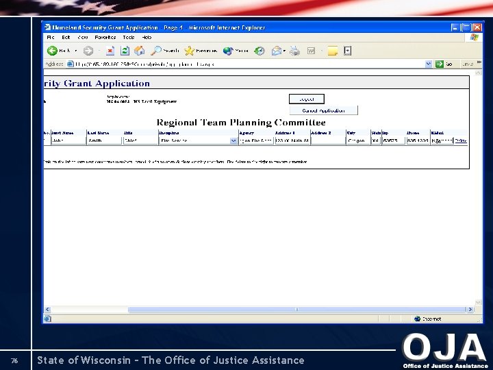 76 State of Wisconsin – The Office of Justice Assistance 