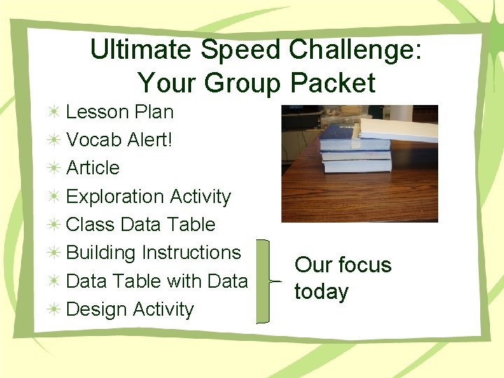 Ultimate Speed Challenge: Your Group Packet Lesson Plan Vocab Alert! Article Exploration Activity Class